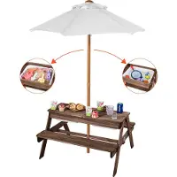 Vevor Picknicktafel met afneembare parasol en 2 banken