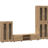 vidaXL Tv-meubelset FLORIN 3 st Artisan Eiken Bewerkt hout