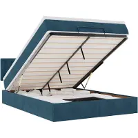 vidaXL Ottoman bed met matras 140x190cm fluweel donkerblauw