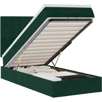 vidaXL Ottoman bed met matrassen en LED's 90x200cm fluweel donkergroen