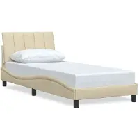 vidaXL Bedframe zonder matras "Hanko" 80x200 cm stof crèmekleurig