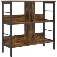 vidaXL Boekenplank 4-laags 82 x 32 x 144.5 cm Bewerkt hout Rook Eiken
