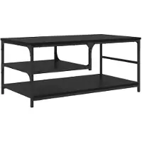 vidaXL Salontafel Zwart Eiken 90 x 49 x 40 cm Bewerkt hout