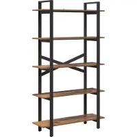 vidaXL Boekenplank 5-laags 100 x 33.5 x 64 cm Bewerkt hout Oud Hout