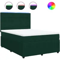vidaXL Boxspring met matras fluweel donkergroen 140x190 cm