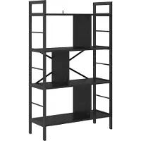 vidaXL Boekenplank 7-laags 75 x 30 x 123,5 cm Bewerkt hout Zwart Eiken