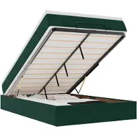 vidaXL Ottoman bed met matras 120x200cm fluweel donkergroen