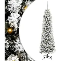 vidaXL Kunstkerstboom Wit 210 cm PVC en Metaal en Plastic