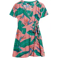 Superdry Mini-wikkeljurk met Print Roze Grootte: 42