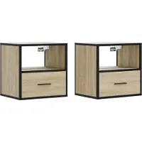 vidaXL Nachtkastjes 2 st wandgemonteerd 40x31x39,5cm sonoma eikenkleur