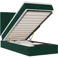 vidaXL Ottoman bed met matrassen 100x200cm fluweel donkergroen