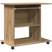 vidaXL Computerbureau 80x50x75 cm bewerkt hout artisanaal eikenkleur