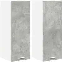 vidaXL Hangkast 2 st Beton Grijs en Wit Bewerkt hout
