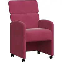 vidaXL Eetkamerstoelen met wielen 2 st Fluweel Wijnrood