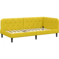 vidaXL Hoek Bed Frame Geel 100 x 200 cm Fluweel