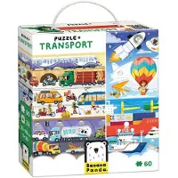 Banana Panda puzzel transport educatief speelgoed voertuigen 60 stukjes.