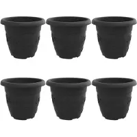 vidaXL Ronde Bloempot 6 st Zwart Ø 30 x 25 cm Kunststof