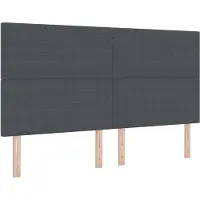 vidaXL LED Hoofdbord met hoofdeinde Donkergrijs 180 cm Corduroy stof