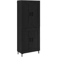 vidaXL Highboard 2 pcs Zwart Eiken 69,5 x 34 x 180 cm Bewerkt hout