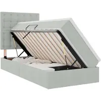 vidaXL Opslag bed met matras Lichtgrijs 100 x 200 cm Fluweel