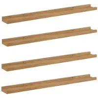 vidaXL Wandplank 4 st Bruin 80 x 9 x 3 cm Bewerkt hout