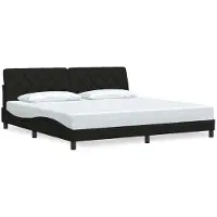 vidaXL Bedframe zonder matras stof zwart 200x200 cm