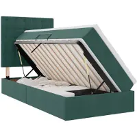 vidaXL Opslag bed met matras Donkergroen 100 x 200 cm Fluweel