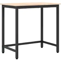 vidaXL - Tafel - Naturel - 80 - x - 50 - x - 77 - cm - Engineered - hout - en - staal