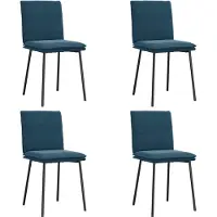 vidaXL Eetkamerstoelen 4 st fluweel blauw