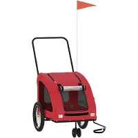 vidaXL Hondenfietstrailer oxford stof en ijzer rood