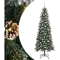 vidaXL Kunstkerstboom met 300 LED Groen 210 cm PVC en Plastic en Staal