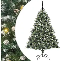 vidaXL Kunstkerstboom met 300 LED Groen 180 cm PVC en Plastic en Staal