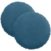 vidaXL Zitkussens 2 st Fluweel Blauw Ø30 x 13 cm