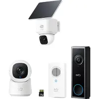 Eufy Solocam E30 + Video Doorbell C30 With Sd Card And Chime Indoor Cam C220 Slimme Buitencamera Wit