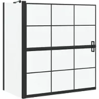vidaXL Badscherm douchewand, zwart en transparant, 116 x 68 x 128 cm