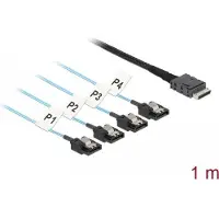 DeLOCK Cable OCuLink SFF-8611 > 4 x SATA 7 pin 1 m metal