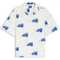 HUGO Overhemd 'Eligino' ecru / blauw / lichtblauw / wit