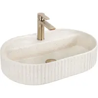 REA - Opzetwastafel Marcela 60 Vanilla Sanitair Keramiek, Beige, Ovaal - 60 x 36,5 x 13,5 cm