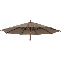 MCW Vervangende hoes voor houten parasol -C57b voor de horeca, parasolhoes, rond Ø 3 m, polyester ~ taupe