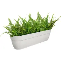 Elho Vibia Campana Easy Hanger XXL 70 - Plantenbak voor Balkon - Balkonbak - 100% Gerecycled Plastic - L69 x B26.8 x H23.7 cm - Zijdewit
