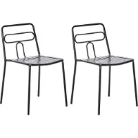 Beliani AGEROLA - Set van 2 tuinstoelen - Zwart - Staal