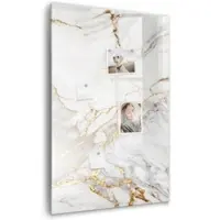 Tulup Whitebord - Decoratief siermarmer - 60 x 90 cm - Wit Magnetisch Wandbord - Gratis 5 Sterke Magneten + Whiteboard Marker & Wisser - Industrieel Wandbord - Magneetbord Rechthoekig - Planning Muur