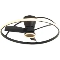 QAZQA Plafondventilator zwart incl. LED met afstandsbediening - Steer
