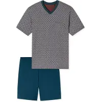Schiesser Pyjama kort ' Comfort ' donkerblauw / rood