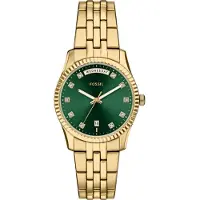 Fossil Analoog horloge 'SCARLETTE' goud / smaragd