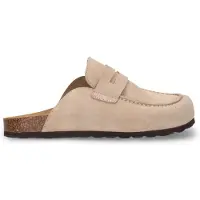 Manfield Beige suède clogs | Maat 39