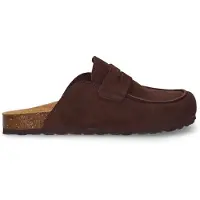 Manfield Bruine suède clogs | Maat 41