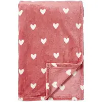Textino - HARTJES - plaid 140x180 cm - met hartjes - Mauveglow - roze