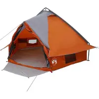 vidaXL Teepee Tent voor 4 Personen 4-persoons Grijs en Oranje