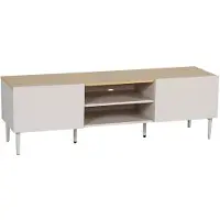 Sweeek TV meubel 2 deuren metaal en houtdecor 140cm Beige